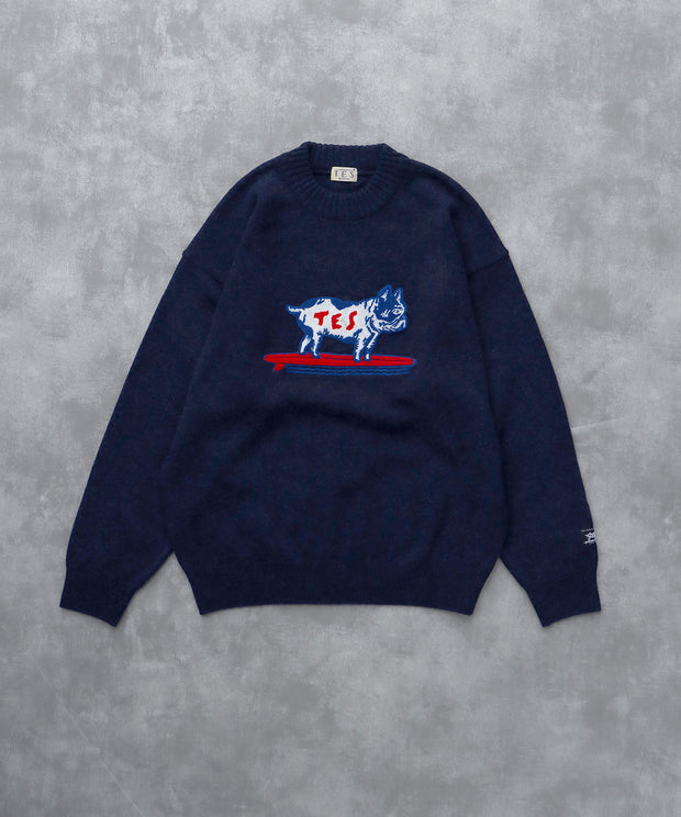 《11月下旬お届け予定》TES SAGARA BUHI WOOL KNIT / クルーネックニット