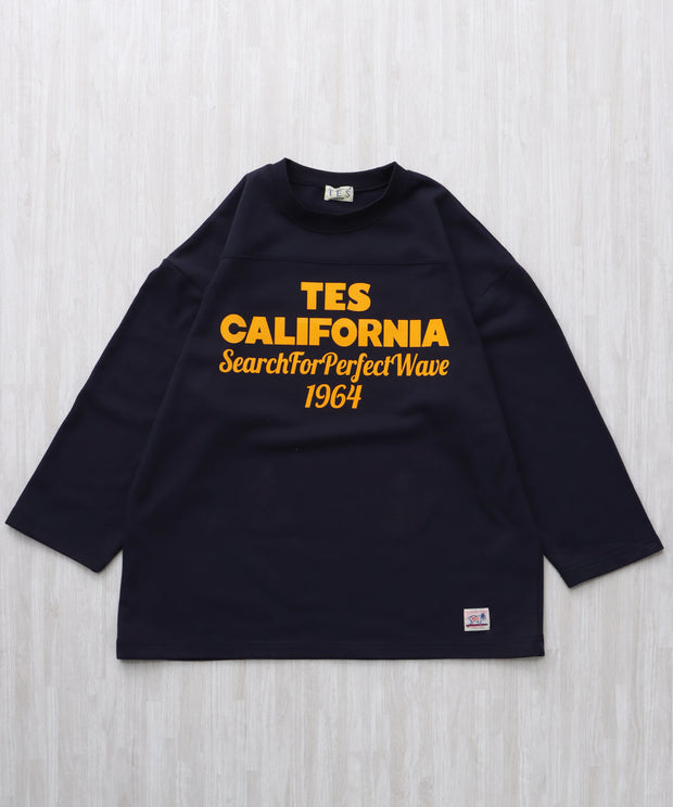 《12月下旬お届け予定》TES CALIFORNIA FOOT BALL T-SHIRT 9SLEEVE / フットボールTシャツ ９分袖