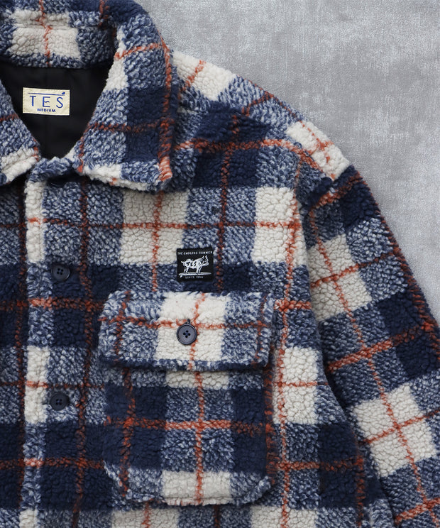 《11月下旬お届け予定》TES BOA SURF CHECK JACKET / ボアジャケット