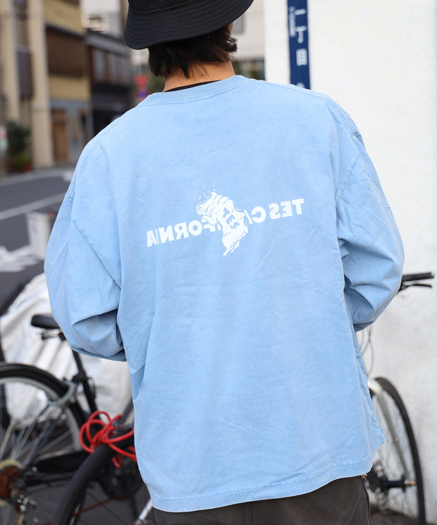 TES CALIFORNIA LOGO PIGMENT LONG SLEEVE BIG T-SHIRT / ロンT