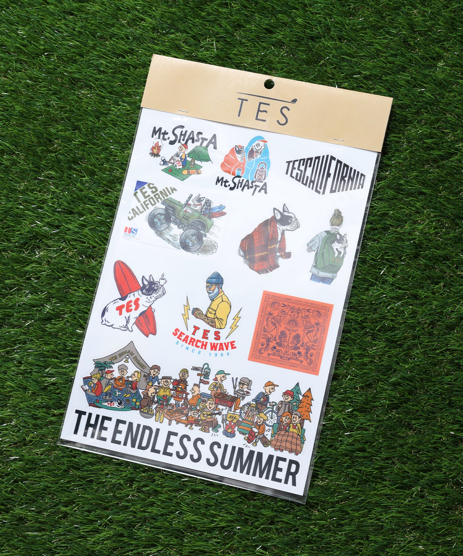 TES × POP FIRE A4 STICKER SHEET -「CAMP」/ ステッカーシート