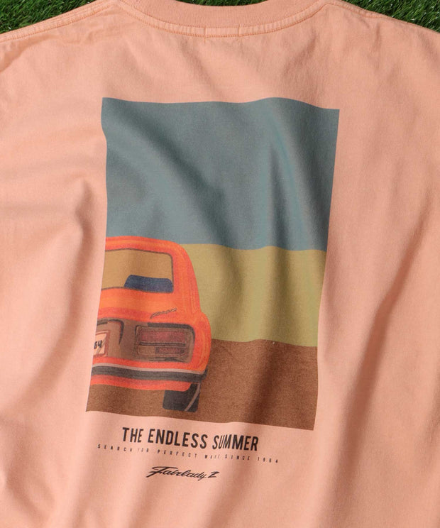 TES THE ENDLESS SUMMER テス エンドレスサマー Tシャツ ティーシャツ 半袖 コラボ 日産 ニッサン NISSAN フェアレディZ FairladyZ サーモンピンク
