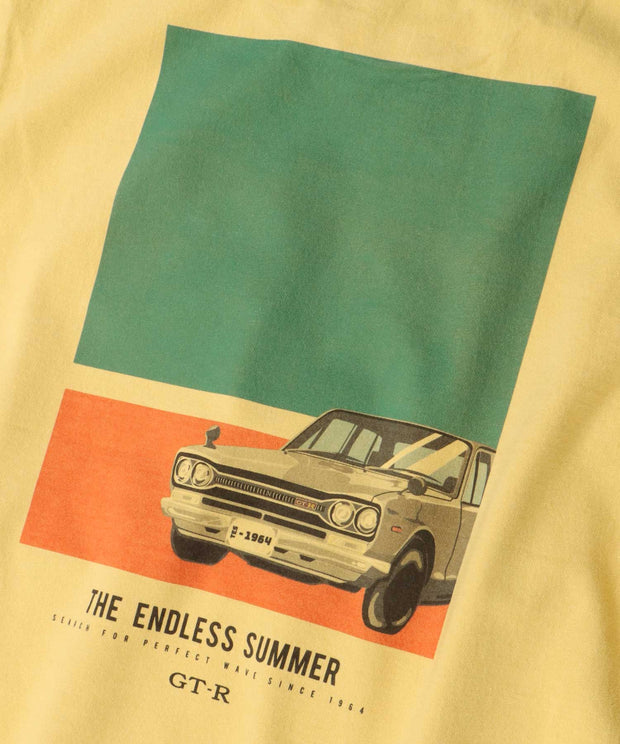 TES THE ENDLESS SUMMER テス エンドレスサマー Tシャツ ティーシャツ 半袖 コラボ 日産 ニッサン NISSAN  ハコスカ GT-R イエロー 黄色