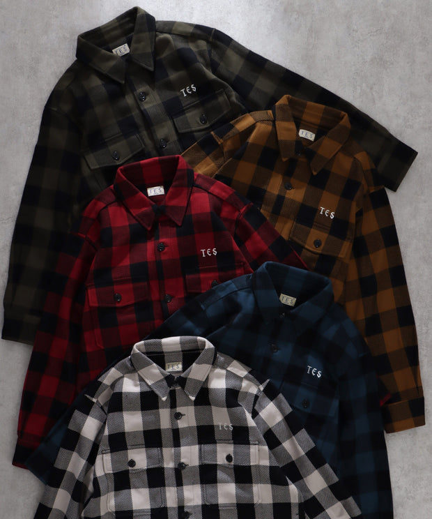 TES BLACK CHECK SHIRT JACKET / シャツジャケット – TES | THE