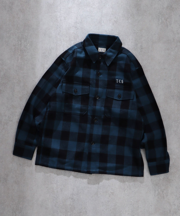 TES BLACK CHECK SHIRT JACKET / シャツジャケット
