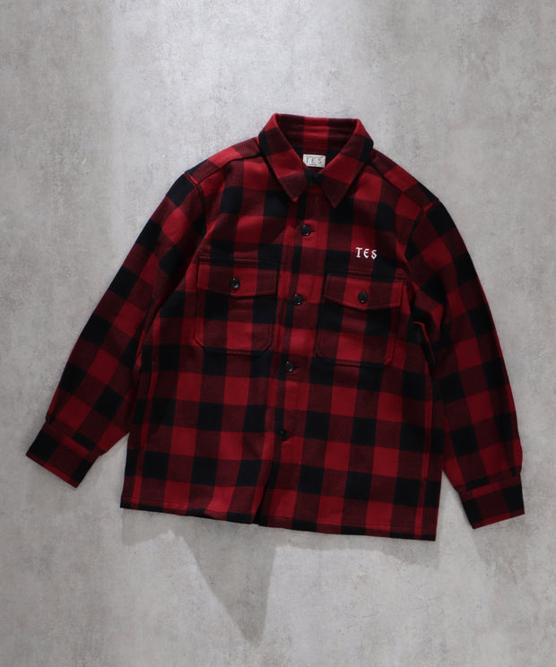 TES BLACK CHECK SHIRT JACKET / シャツジャケット