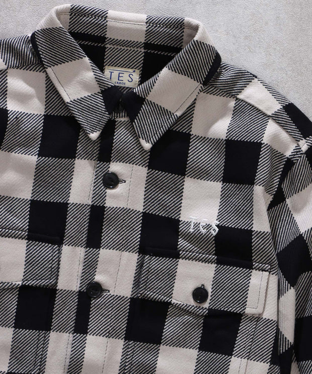 TES BLACK CHECK SHIRT JACKET / シャツジャケット