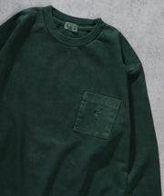 TES BUHI EMB PIGMENT LONG SLEEVE T-SHIRT / ロンT